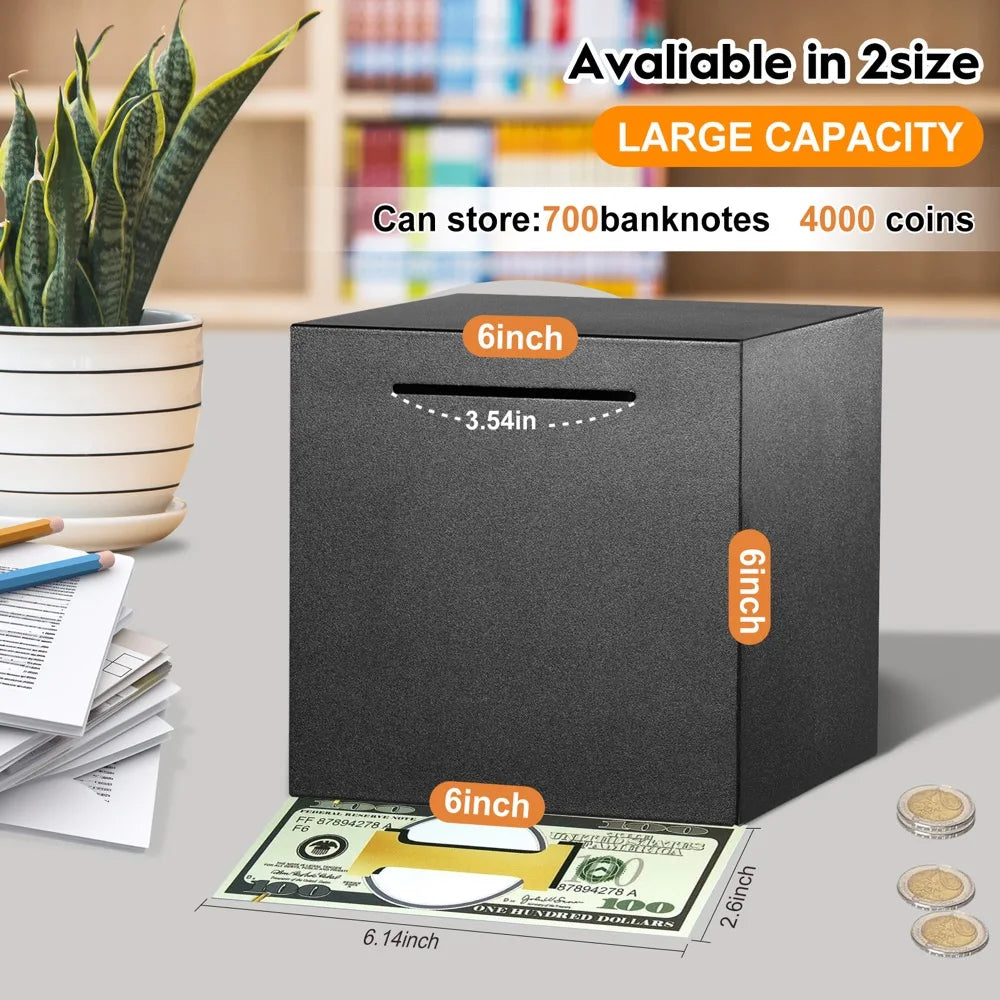 Matte Metal Piggy Bank 12CM/15CM Only In Cannot Open Money Saving Box Metal Safe Box Coin Cash Storage Jar Adult Kids Savings Bank Desktop Decor Gift