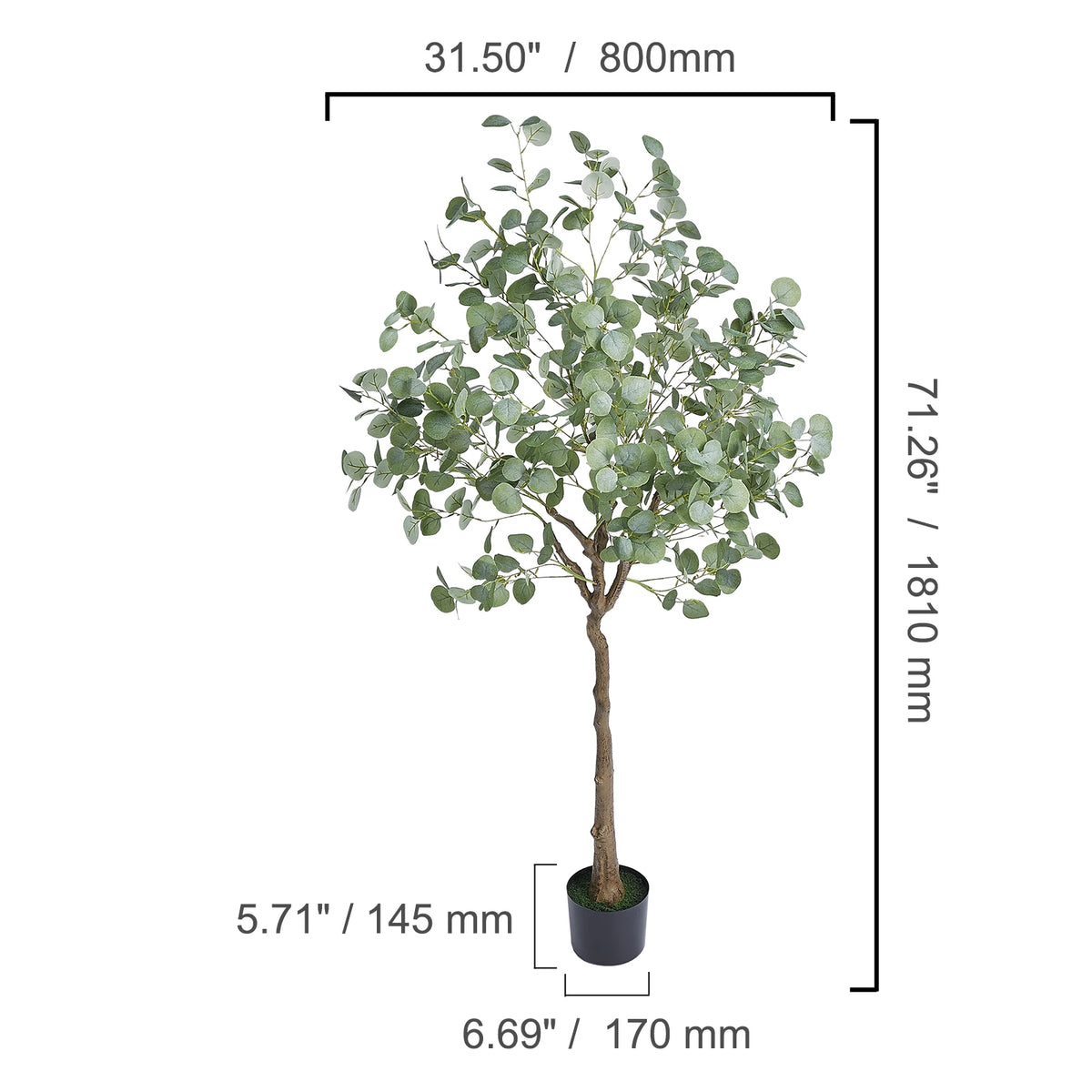 SucceBuy Artificial Olive Tree 4/5/6FT Tall Faux Plant Secure PE Material Anti-Tip Tilt Protection Low-Maintenance Tree for Home