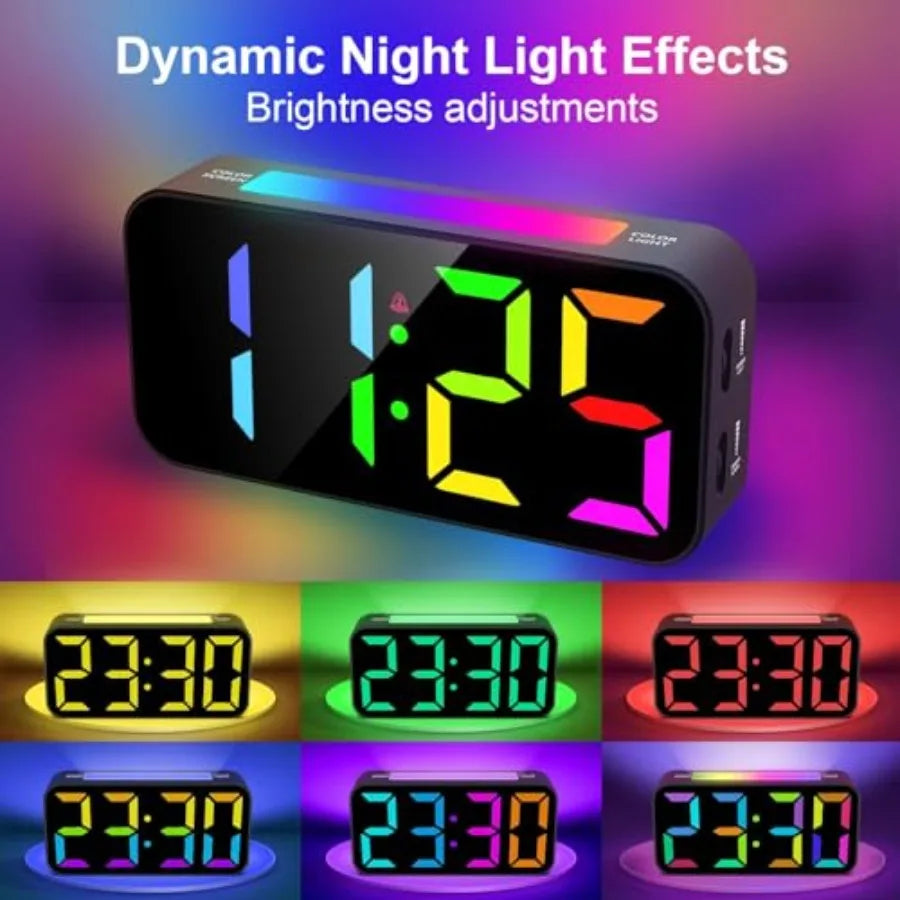 Loud Alarm Clocks for Bedrooms Heavy Sleepers, Plug-in Digital Bedside Clock with Night Light, Large Display, Dual Alarm, Snooz