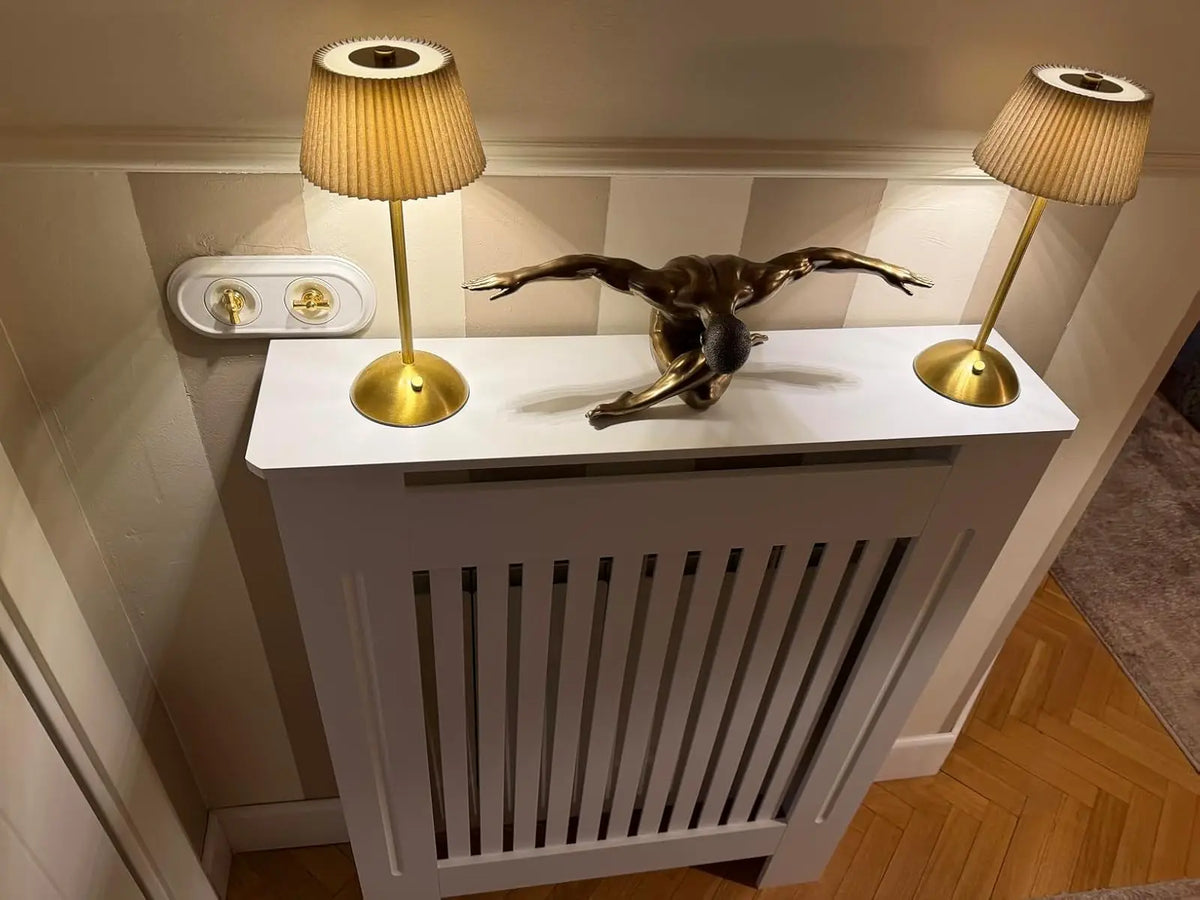 Modern 100cm MDF Wood Slat Radiator Cover for Living Room Bedroom Hallway - Decorative Cabinet Slat Style
