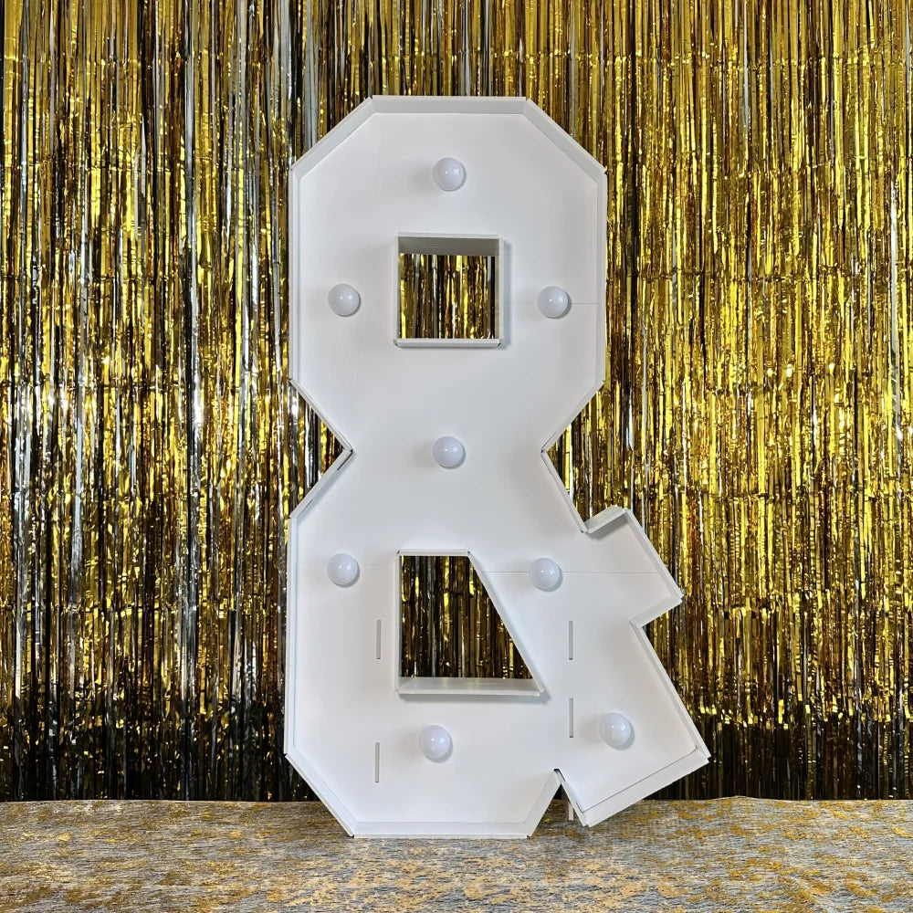 1Pc 3Ft/91.5Cm Marquee Warm Light Letters Frame Kt Board Letters A-Z Plug-In Kt Board with Bracket Freestanding Party Decorative Lighting for Birthdays, Anniversaries, Graduation-8/10Pcs Light