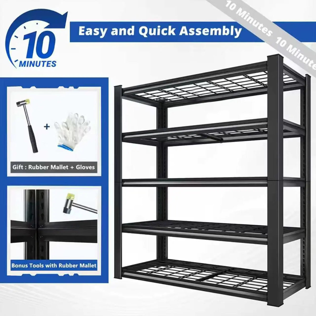 Nnovaroom 72" Adjustable Metal Double Layer Column Shelving, Commercial Grade Utility Rack for Warehouse, Basement, Kitchen