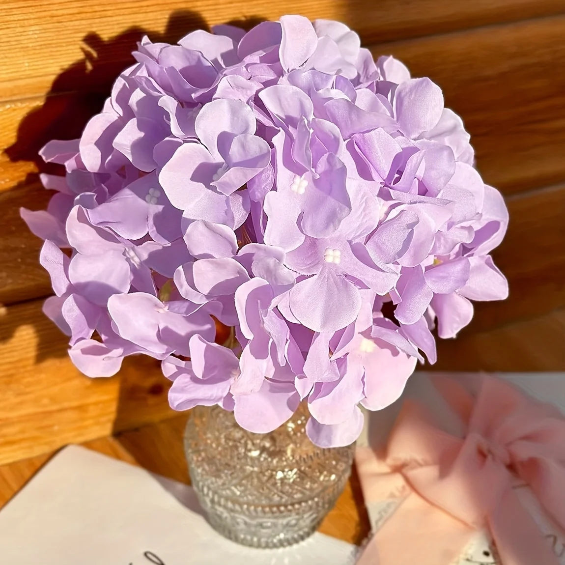 Realistic Touch 36pcs Light Purple Artificial Flower Hydrangea Heads with Stems - Simulated Flower Hydrangea, Hydrangea Artificial Flowers - Suitable for and Home Wedding Party Table Decoration, Bouquet Flower Arrangement Arc