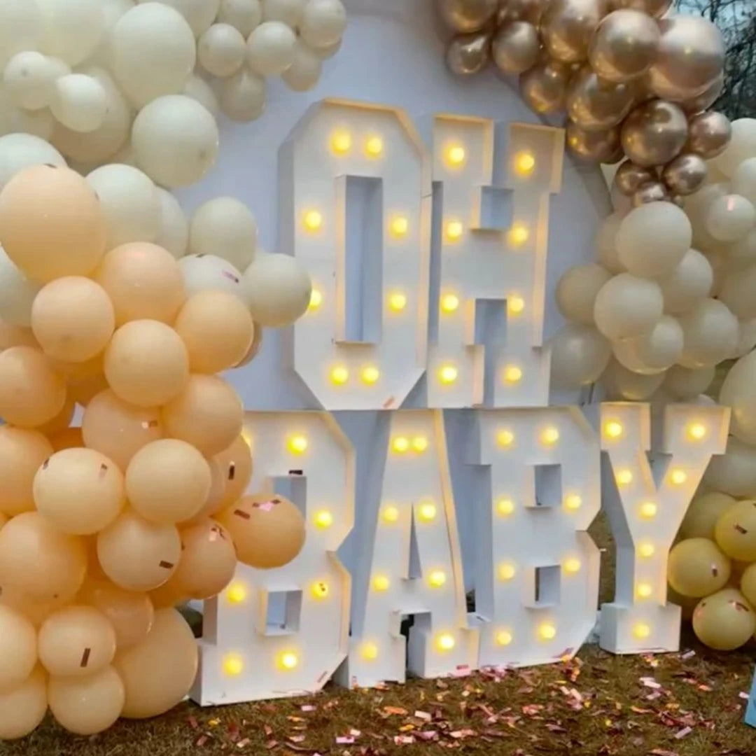 1Pc 3Ft/91.5Cm Marquee Warm Light Letters Frame Kt Board Letters A-Z Plug-In Kt Board with Bracket Freestanding Party Decorative Lighting for Birthdays, Anniversaries, Graduation-8/10Pcs Light