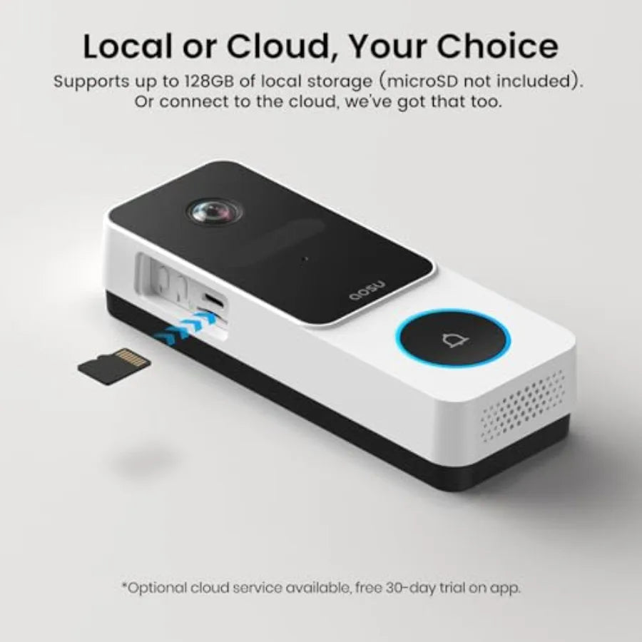 Wireless Doorbell Camera for home security, aluminum alloy body, matte black, 170 ultra wide viewing angle, intelligent parcel