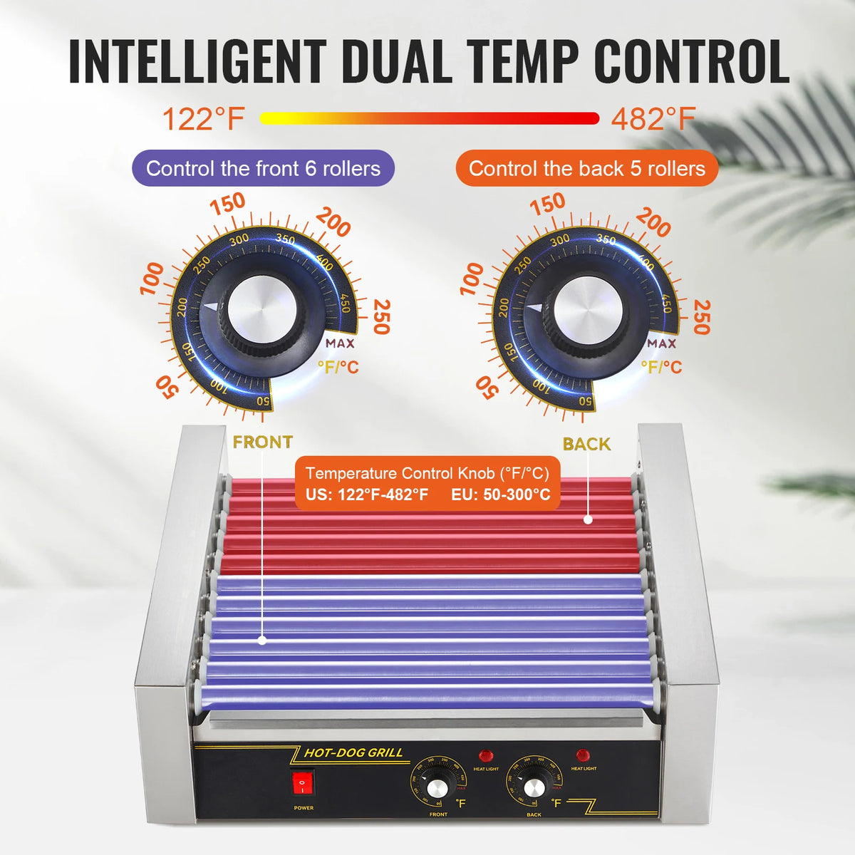 SucceBuy 5/7/11 Commercial Hot Dog Roller Electric Sausage Maker Barbecue Grill Machine for Camping Party Home Appliance 110V