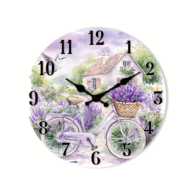 1pc Non-Ticking Wooden Wall Clock - L Rustic Farmhouse Decor for Kitchen, Bedroom, Living Room, Stairwell, Laundry Room (AA Battery Operated, Not Included), Rustic Home Decor, Countryside Theme, Durable Clock Design, 2D Flat