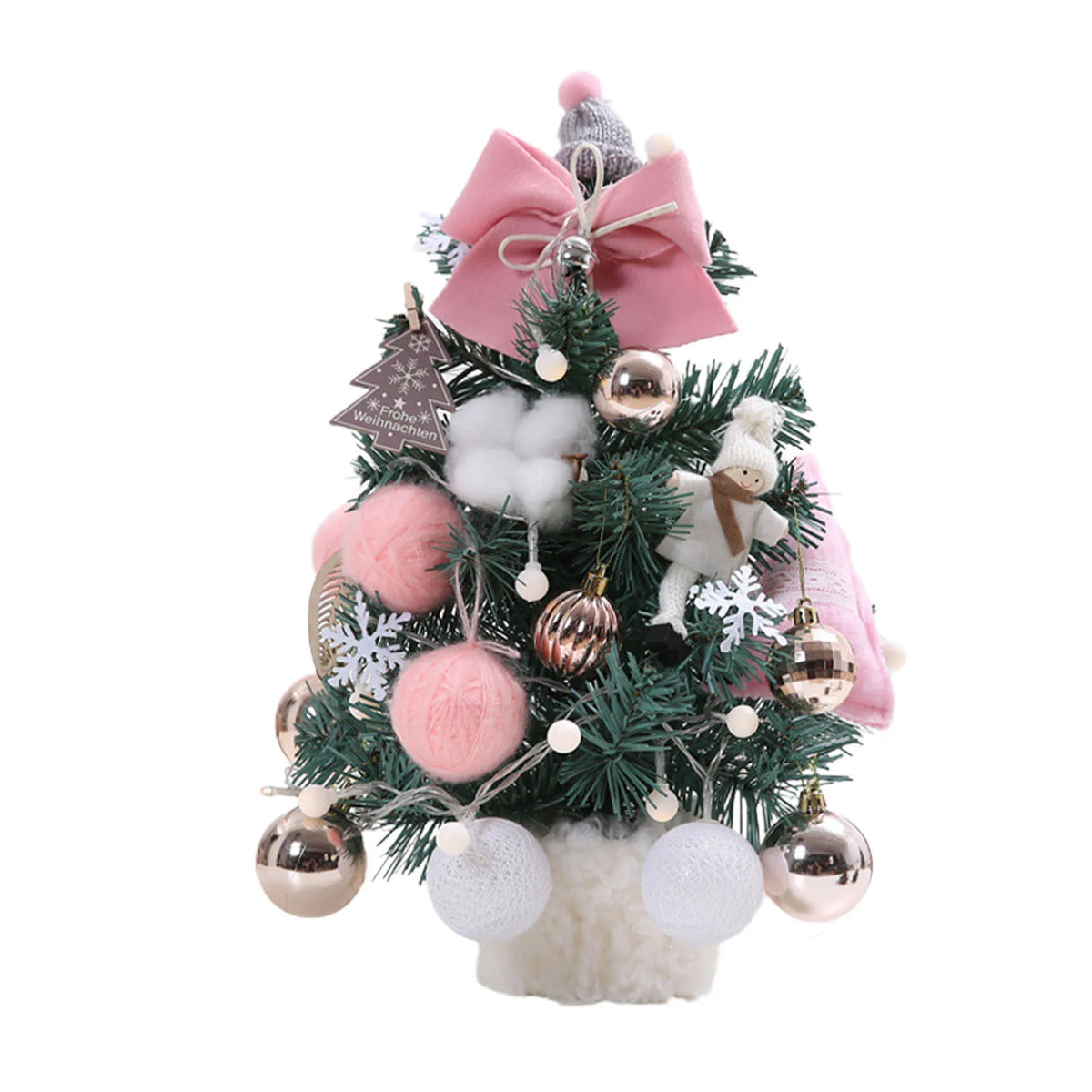 Artificial Desktop Xmas Tree Small Xmas Tree with Adjustable Lights PVC Lightweight Desktop Xmas Tree for Home Decoration 35cm