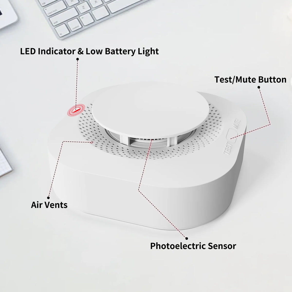 Zigbee Smoke Alarm Tuya Smart Real-time Monitoring APP Notification Smoke Detector For Gas Wall-hung Stoves Bathrooms Industrial Hotel Security