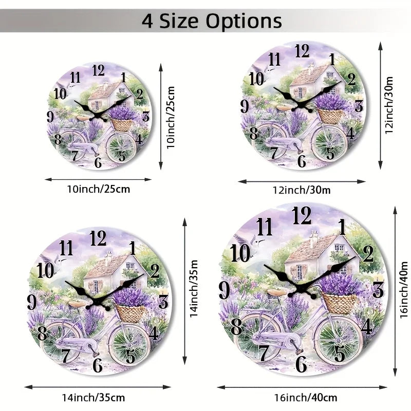 1pc Non-Ticking Wooden Wall Clock - L Rustic Farmhouse Decor for Kitchen, Bedroom, Living Room, Stairwell, Laundry Room (AA Battery Operated, Not Included), Rustic Home Decor, Countryside Theme, Durable Clock Design, 2D Flat