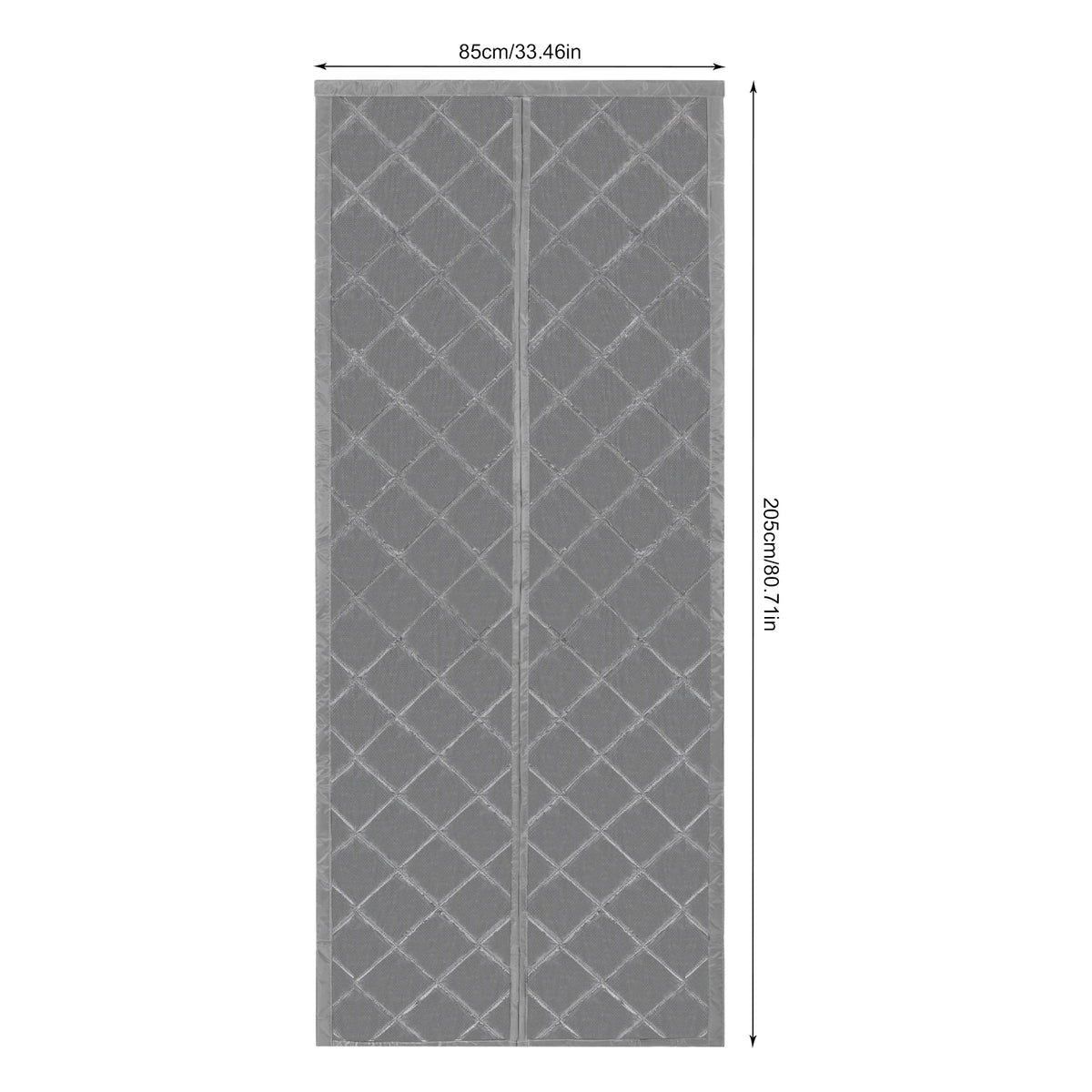 Door Insulation Curtain Grey 33.46*80.71in Cotton PVC Magnet for Air-Conditioned Room Kitchen