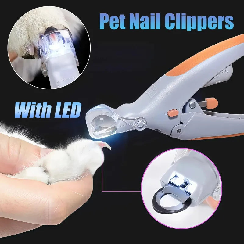 1pc LED Pet Nail Clipper For Easy And Safe Dog And Cat Paw Grooming,Nail clippers with lights, cats, dogs, paws, nail clippers