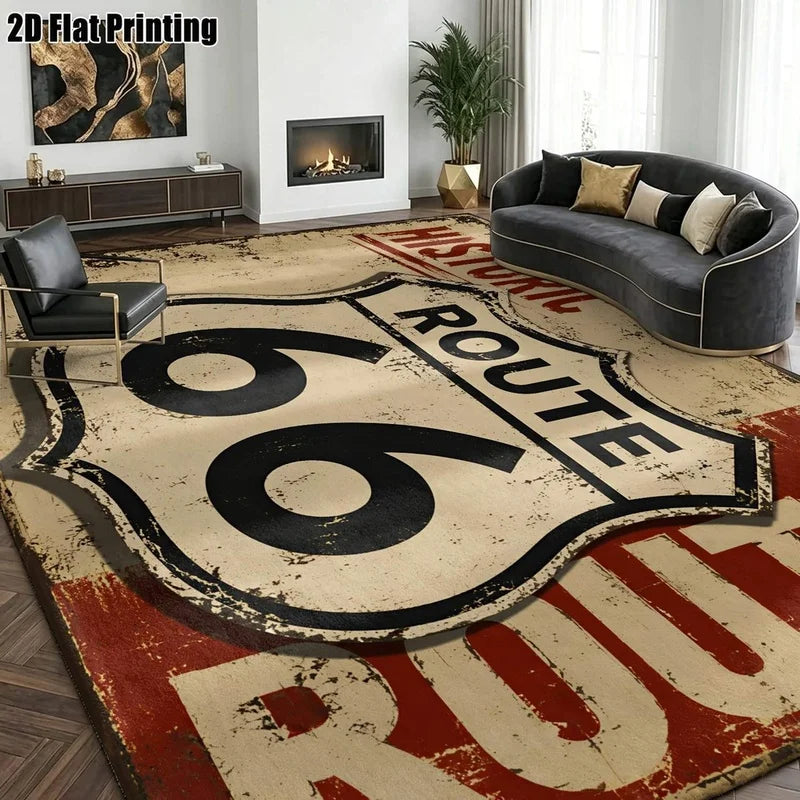 1Pc Classic American Style Printed Carpet, Retro Style Home Decoration, Suitable for Living Room, Bedroom, Dining Room, Bedside, Indoor and Outdoor Terrace