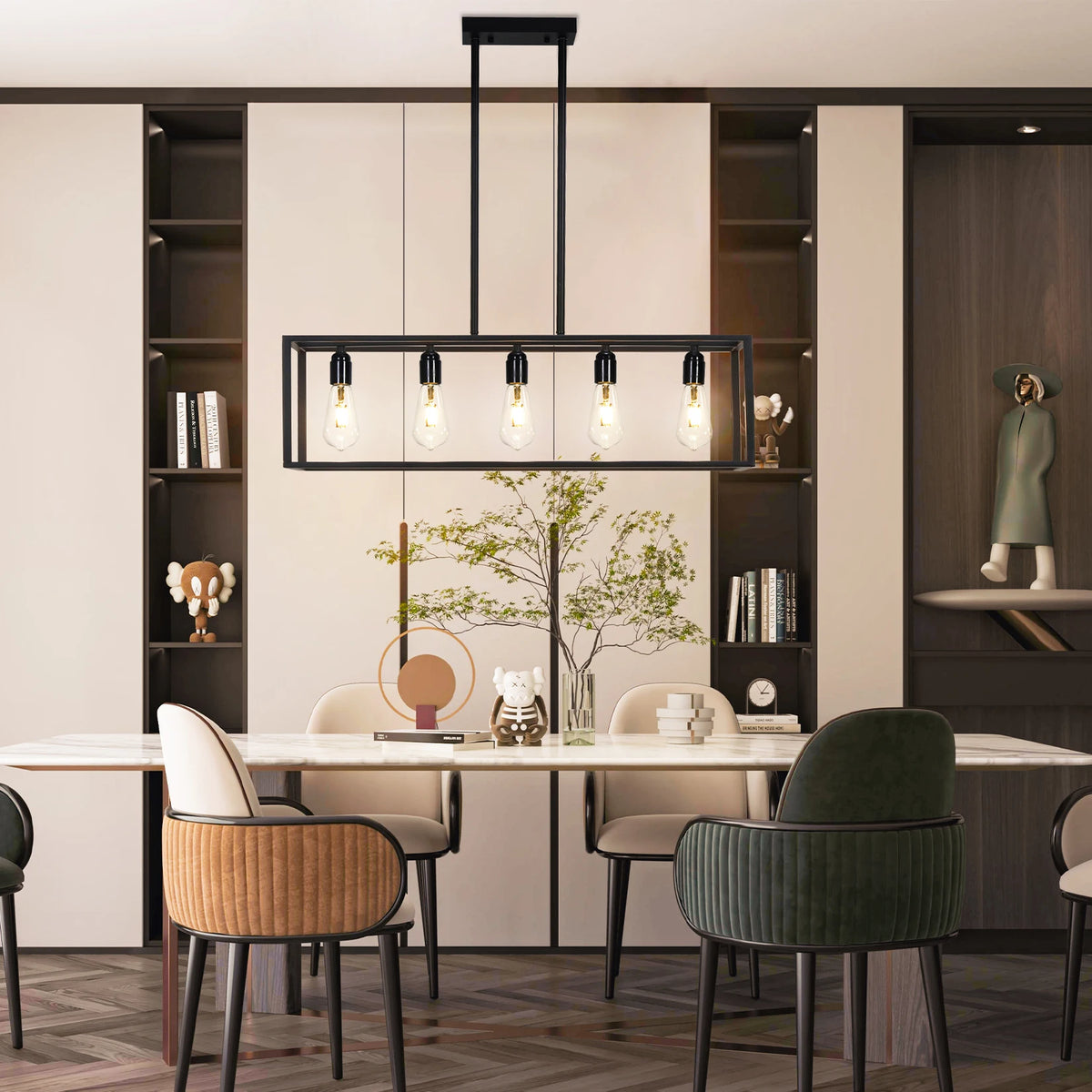 Industrial Kitchen Island Chandelier Hanging Lamp Ceiling Pendant Light for Dining Room Foyer