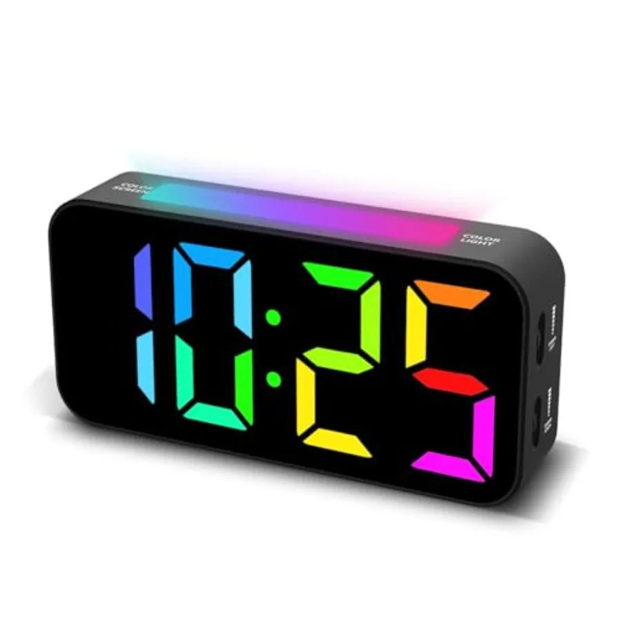 Loud Alarm Clocks for Bedrooms Heavy Sleepers, Plug-in Digital Bedside Clock with Night Light, Large Display, Dual Alarm, Snooz