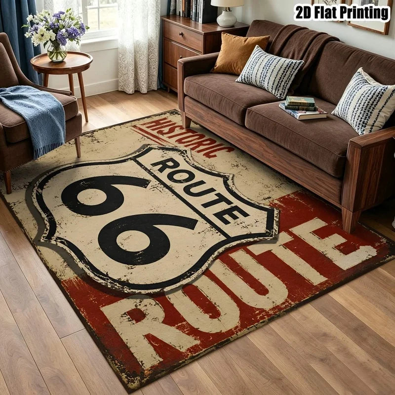 1Pc Classic American Style Printed Carpet, Retro Style Home Decoration, Suitable for Living Room, Bedroom, Dining Room, Bedside, Indoor and Outdoor Terrace
