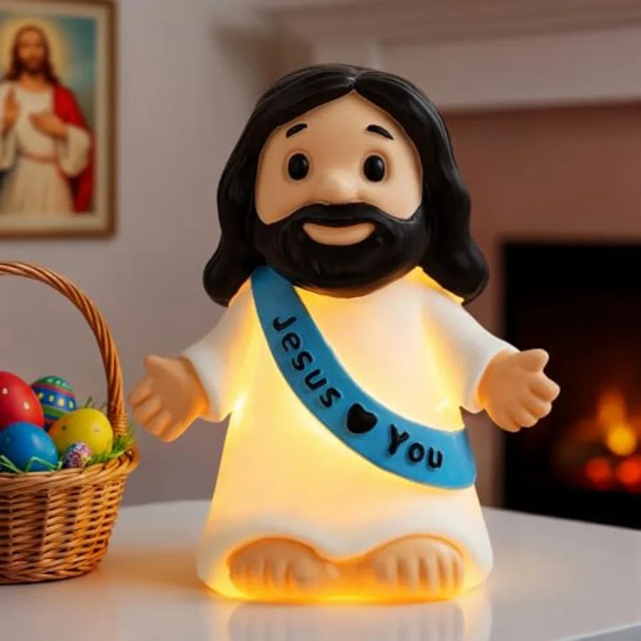 Resin Figurine, Christian Decor Gift for Mom, Mother's Day, Night Light Statue Gift for Mom, Figure for Home Office Table Decor