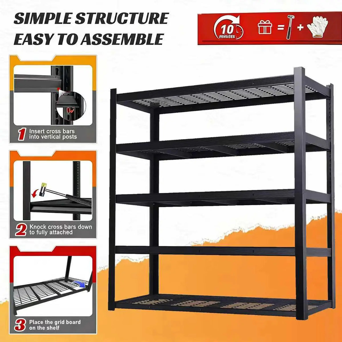Nnovaroom 72" Adjustable Metal Double Layer Column Shelving, Commercial Grade Utility Rack for Warehouse, Basement, Kitchen