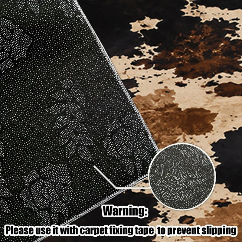 1Pc Retro Ink Splash Print Carpet, Bohemian Style Decorative Rug for Living Room, Bedroom, Dining Room, Bedside, Indoor and Outdoor Patio, Home Decor Accessories