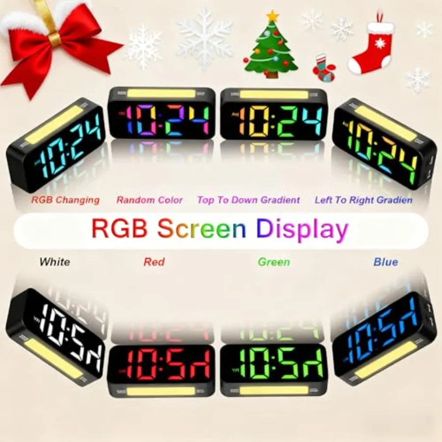Loud Alarm Clocks for Bedrooms Heavy Sleepers, Plug-in Digital Bedside Clock with Night Light, Large Display, Dual Alarm, Snooz