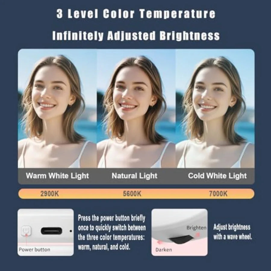 Magnetic Selfie Light, Phone Light Compatible with MagSafe iPhone and Android, Portable LED Fill Ring Light for Selfies/Photogr