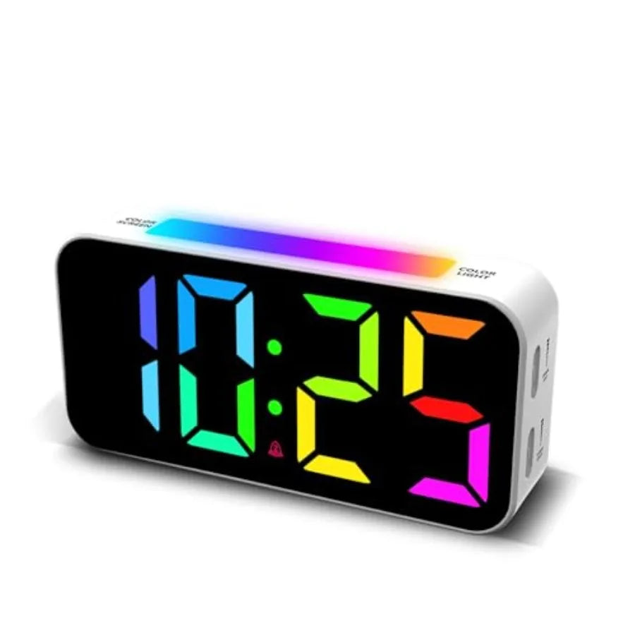 Loud Alarm Clocks for Bedrooms Heavy Sleepers, Plug-in Digital Bedside Clock with Night Light, Large Display, Dual Alarm, Snooz