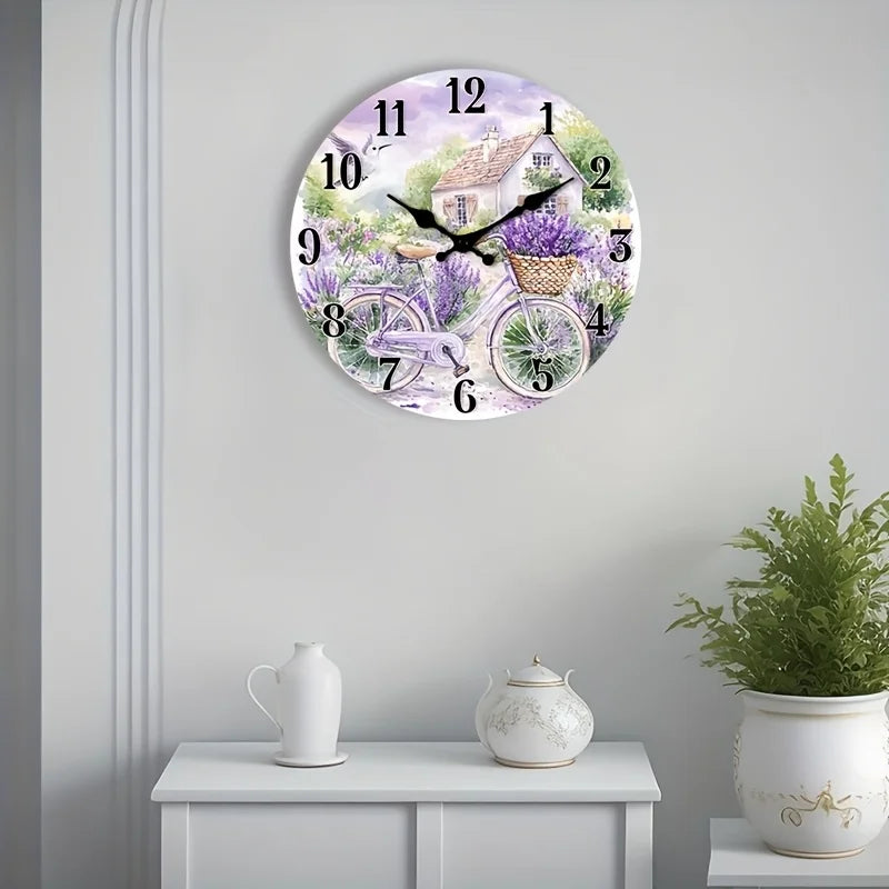 1pc Non-Ticking Wooden Wall Clock - L Rustic Farmhouse Decor for Kitchen, Bedroom, Living Room, Stairwell, Laundry Room (AA Battery Operated, Not Included), Rustic Home Decor, Countryside Theme, Durable Clock Design, 2D Flat