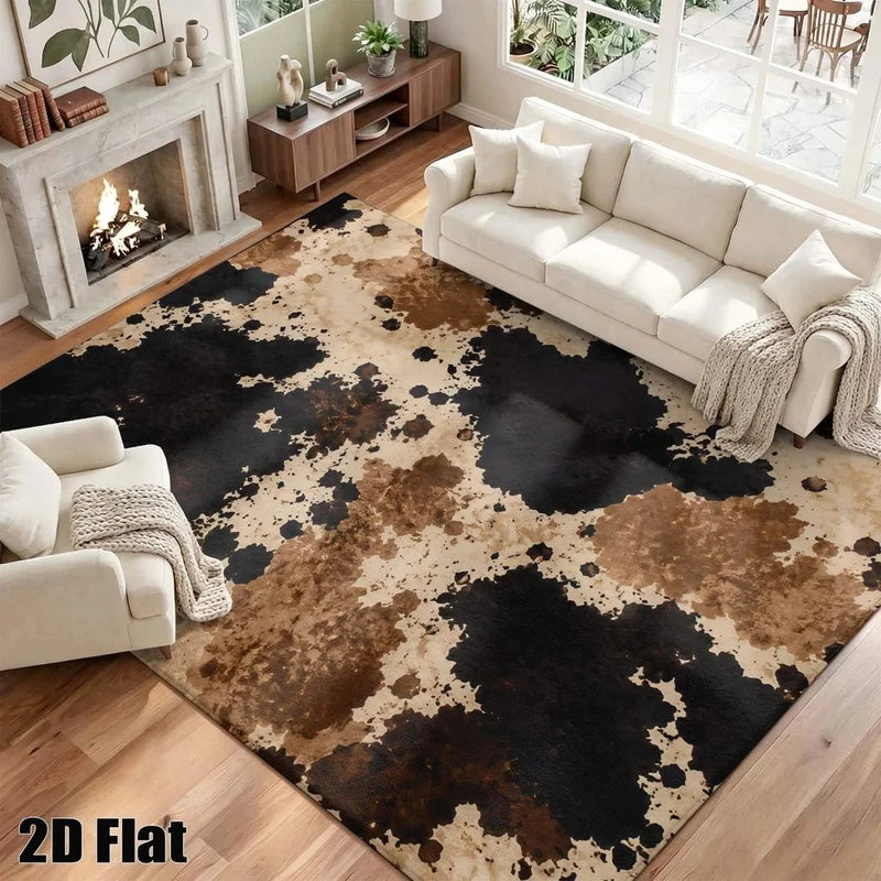 1Pc Retro Ink Splash Print Carpet, Bohemian Style Decorative Rug for Living Room, Bedroom, Dining Room, Bedside, Indoor and Outdoor Patio, Home Decor Accessories