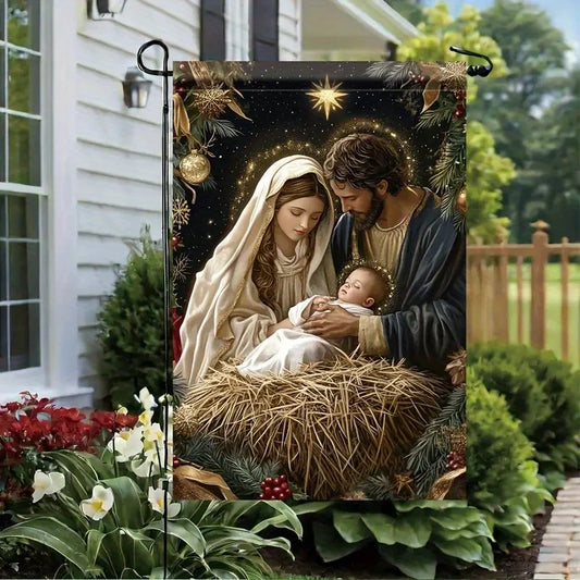 A Christmas-Themed Garden Flag Measuring 18X12 Inches, Double-Sided, Suitable for Lawns, Outdoor Decor, Home Decoration, And Yard Decoration (Flagpole Not Included)