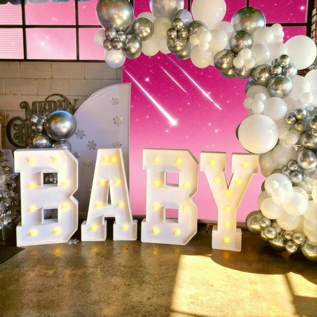 1Pc 3Ft/91.5Cm Marquee Warm Light Letters Frame Kt Board Letters A-Z Plug-In Kt Board with Bracket Freestanding Party Decorative Lighting for Birthdays, Anniversaries, Graduation-8/10Pcs Light