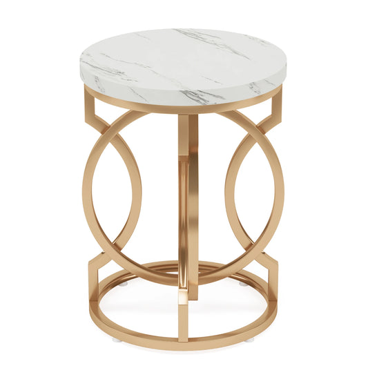 Tribesigns Modern Round End Table with Thick Wood Top, 20“ Side Table Cocktail Table with Unique O-Shaped Base