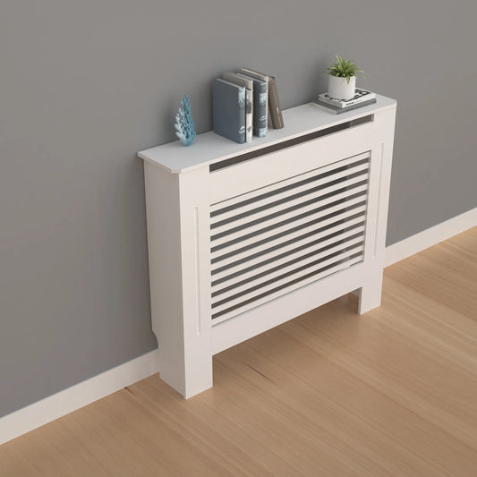 Modern 100cm MDF Wood Slat Radiator Cover for Living Room Bedroom Hallway - Decorative Cabinet Slat Style