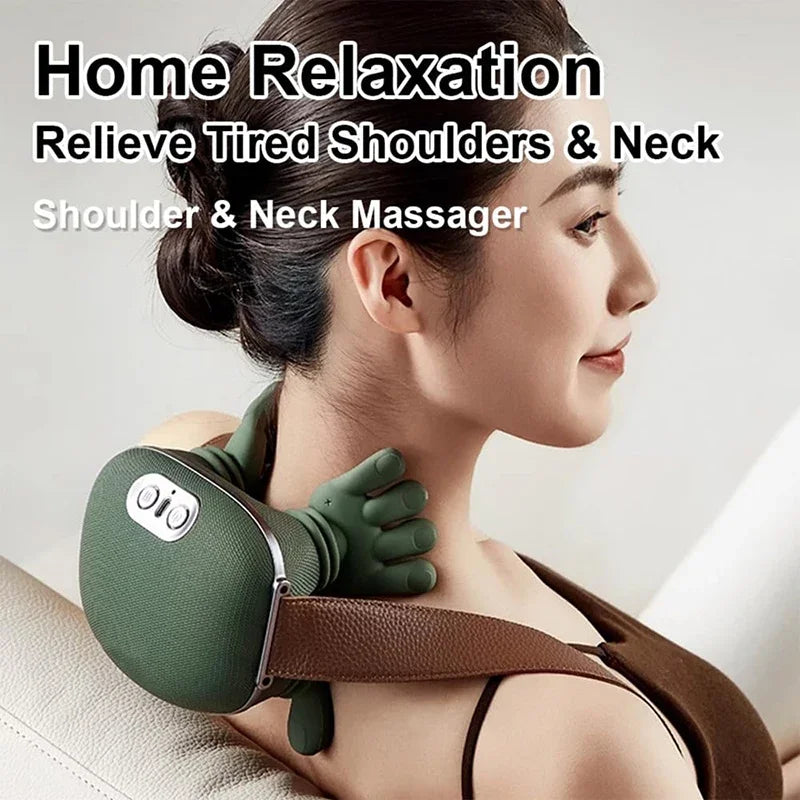 Electric Neck Shoulder Massager 4D Kneading Simulated Human Hand Massage Device For Muscle Relaxation Daily Use