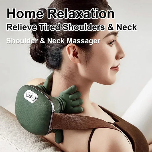 Electric Neck Shoulder Massager 4D Kneading Simulated Human Hand Massage Device For Muscle Relaxation Daily Use