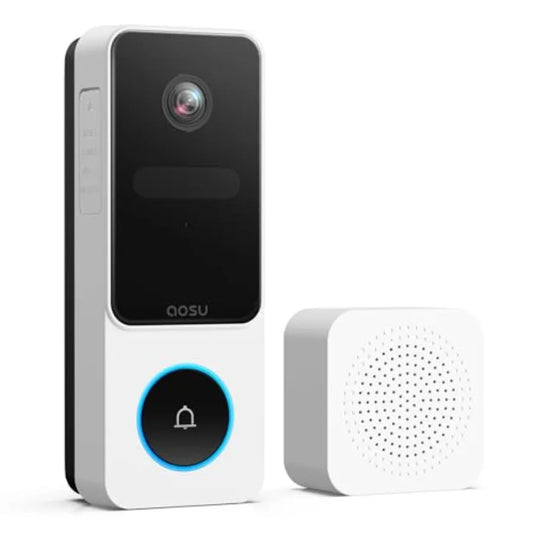 Wireless Doorbell Camera for home security, aluminum alloy body, matte black, 170 ultra wide viewing angle, intelligent parcel