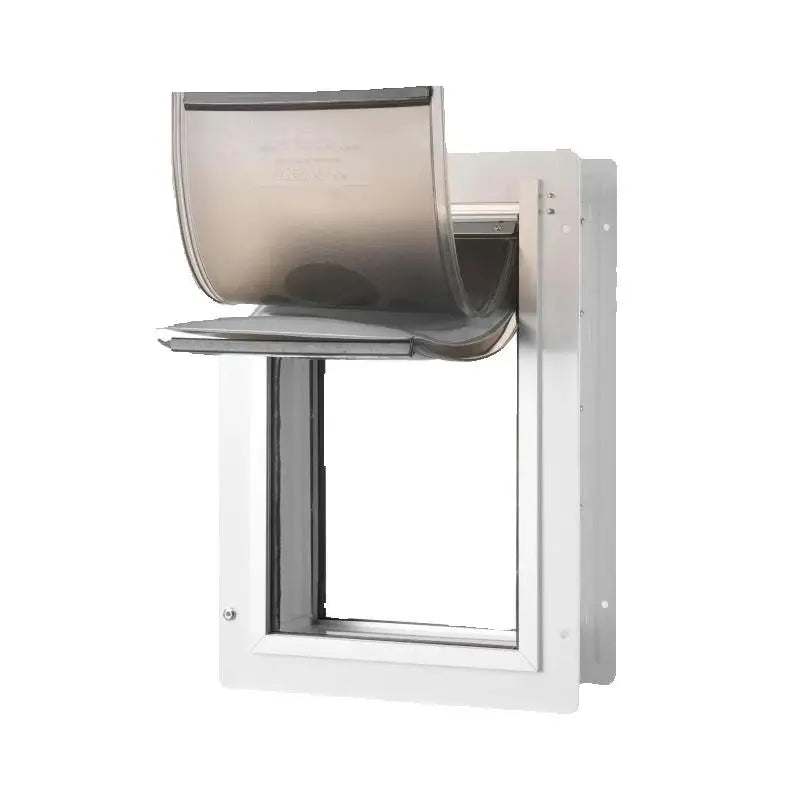 SucceBuy Pet Door Metal Frame with Lock and 3-Flap System Weatherproof Doggy Door Easy to Install in Interior or Exterior Walls