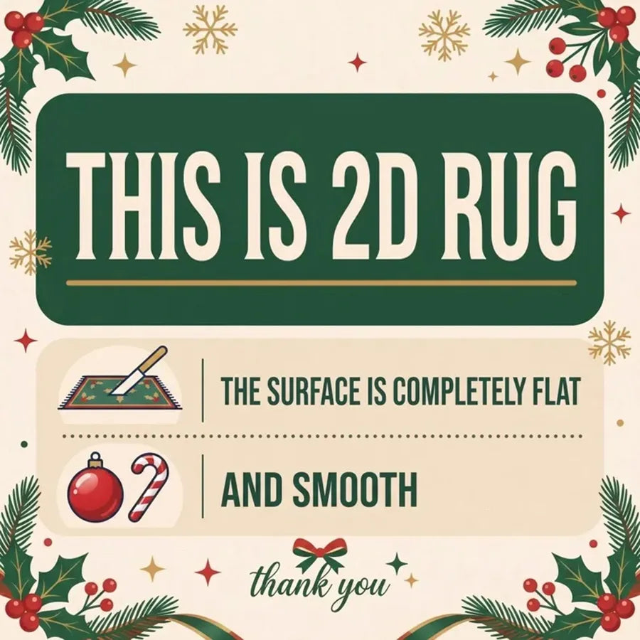 1PC Christmas Dwarf goblin snow village 2D illusion circular carpet, Christmas printed carpet, American country home decoration, suitable for living rooms, headboards, bedrooms, home mats, holiday parties