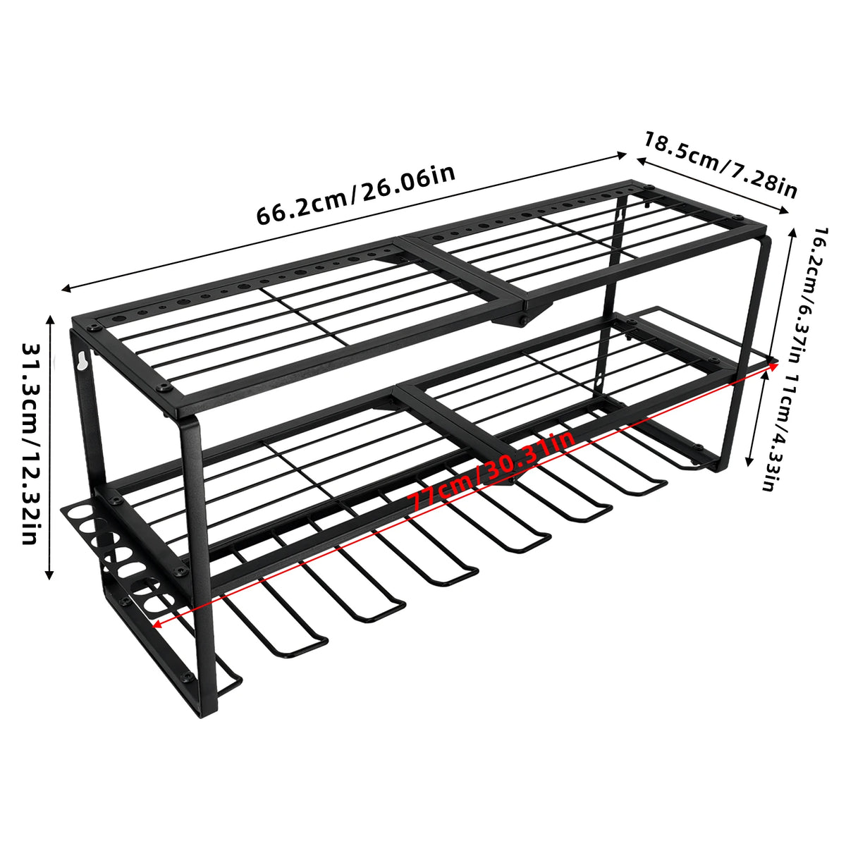Heavy Metal Garage Wall Mount Cordless Drill Rack Organizer Shelf Tool Storage for Home Organization