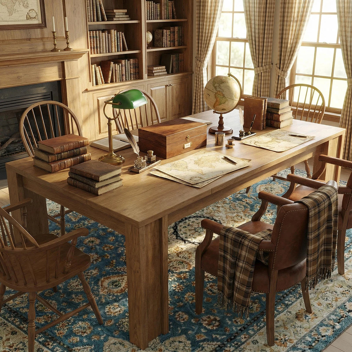 71 Inch Farmhouse Dining Table For 6-8, Rectangular Wood Kitchen Table With Thick Top, Wide H-Legs, 400lb Support For Dining Room