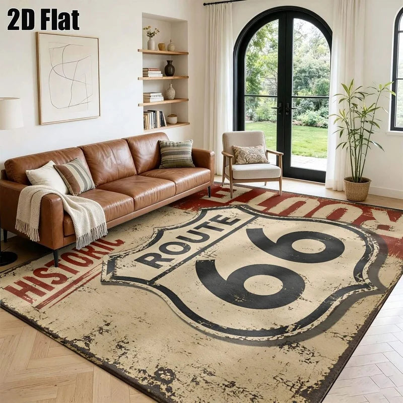 1Pc Classic American Style Printed Carpet, Retro Style Home Decoration, Suitable for Living Room, Bedroom, Dining Room, Bedside, Indoor and Outdoor Terrace