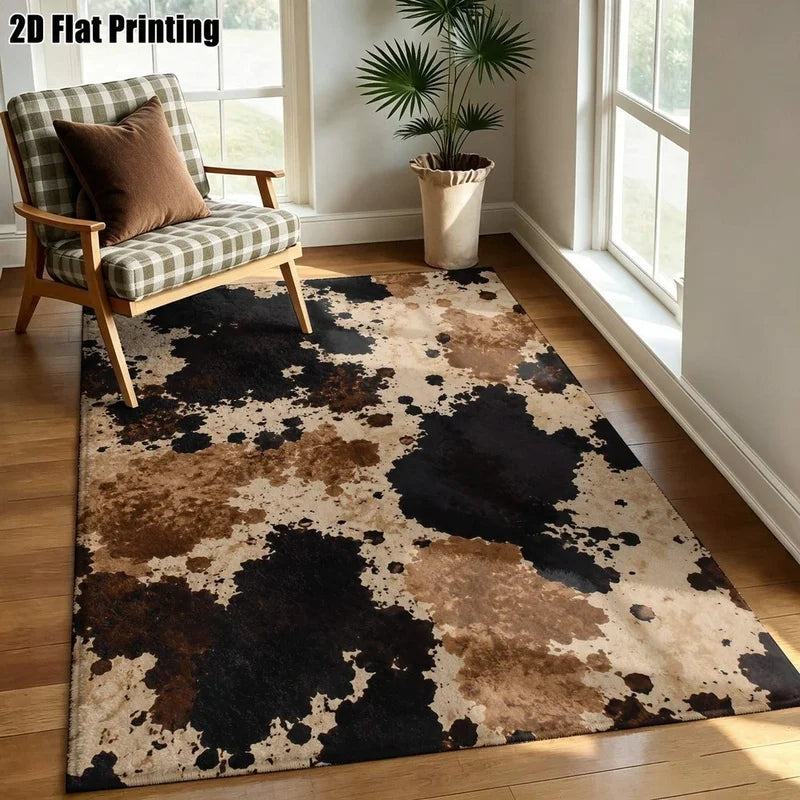 1Pc Retro Ink Splash Print Carpet, Bohemian Style Decorative Rug for Living Room, Bedroom, Dining Room, Bedside, Indoor and Outdoor Patio, Home Decor Accessories