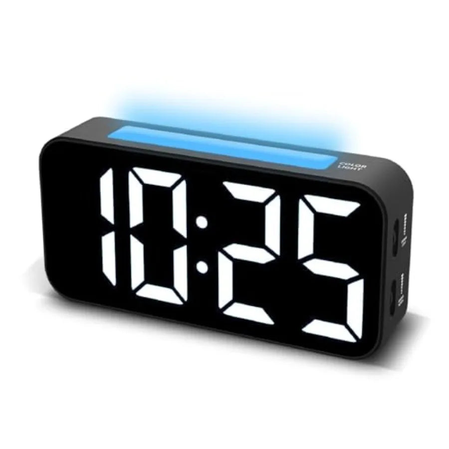 Loud Alarm Clocks for Bedrooms Heavy Sleepers, Plug-in Digital Bedside Clock with Night Light, Large Display, Dual Alarm, Snooz