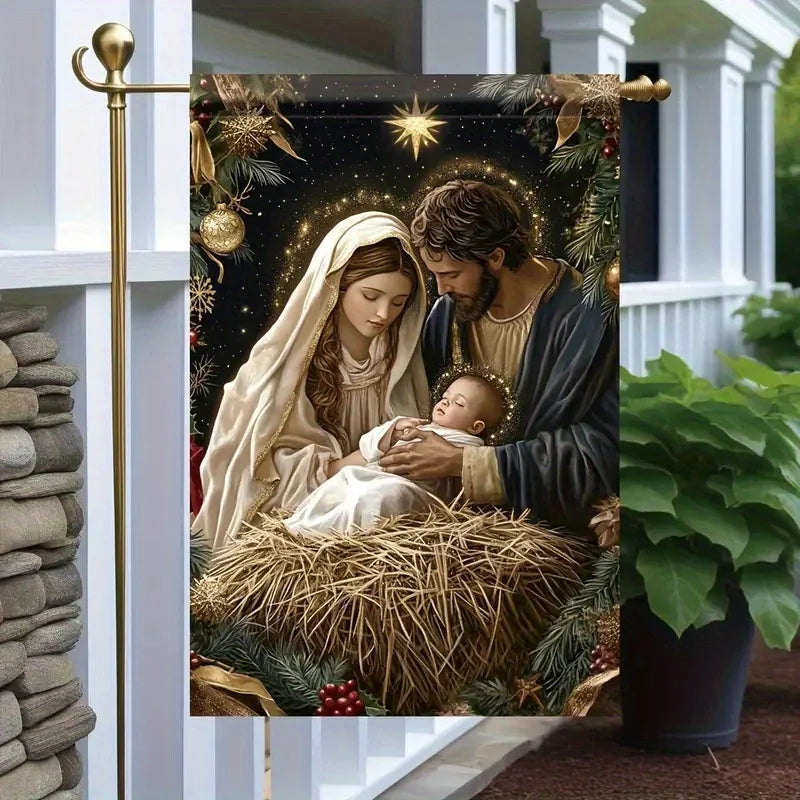 A Christmas-Themed Garden Flag Measuring 18X12 Inches, Double-Sided, Suitable for Lawns, Outdoor Decor, Home Decoration, And Yard Decoration (Flagpole Not Included)