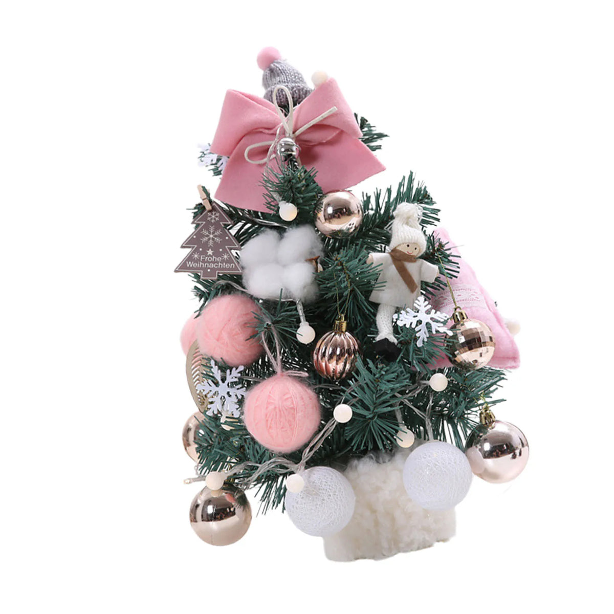 Artificial Desktop Xmas Tree Small Xmas Tree with Adjustable Lights PVC Lightweight Desktop Xmas Tree for Home Decoration 35cm
