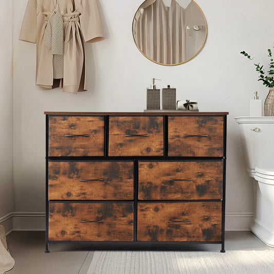 MCQ 7 Drawers Fabric Cabinet Living Room Storage Closet Chest of Dresser Tables Nightstand Display Storage For Home Furniture