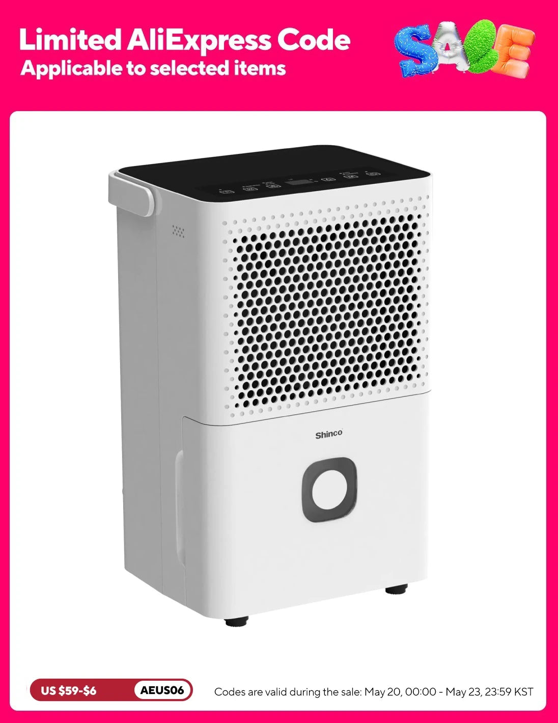 Shinco 30 Pints Dehumidifier for Home and Basements, 1500 Sq.Ft Dehumidifiers with Drain Hose, Auto or Manual Drainage