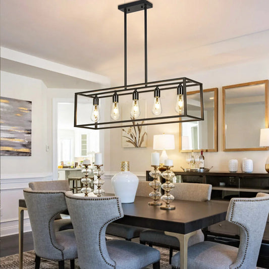 Industrial Kitchen Island Chandelier Hanging Lamp Ceiling Pendant Light for Dining Room Foyer