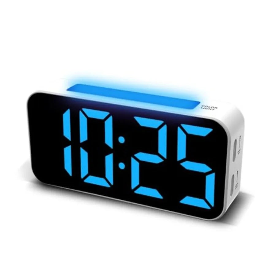 Loud Alarm Clocks for Bedrooms Heavy Sleepers, Plug-in Digital Bedside Clock with Night Light, Large Display, Dual Alarm, Snooz
