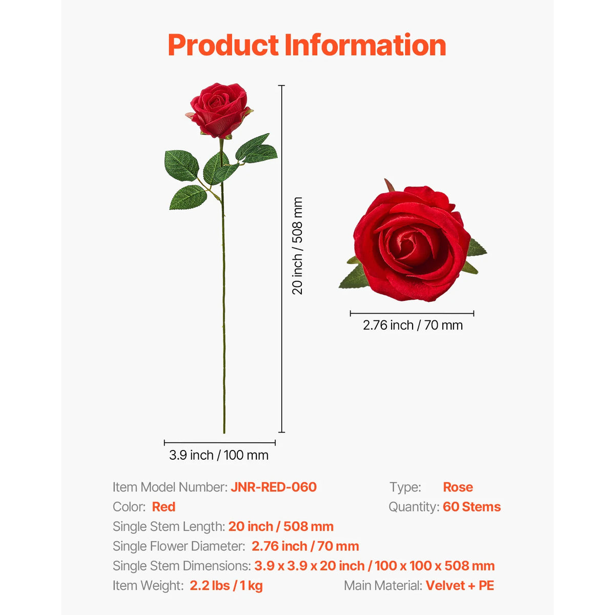 SucceBuy 60/120/500 pcs Artificial Flowers with Stems for DIY Wedding Home Centerpieces Arrangements Party Tables Decorations