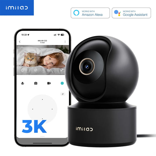 IMILAB Baby Monitor Indoor Security Camera with AI Detection Night Vision 2-Way Audio 360° PTZ Compatible with Xiaomi Home App